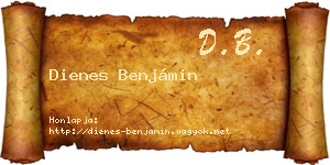 Dienes Benjámin névjegykártya